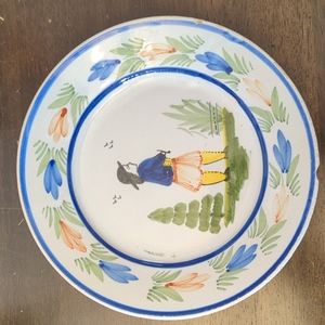 Vintage HB Quimper Plate